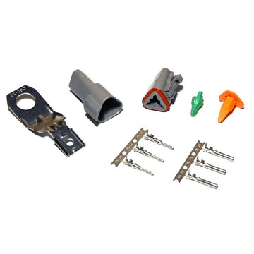 Deutsch DT 3-Pin Connector Kit 14-16AWG Open Barrel Contacts & Steel 05 Mounting Clip