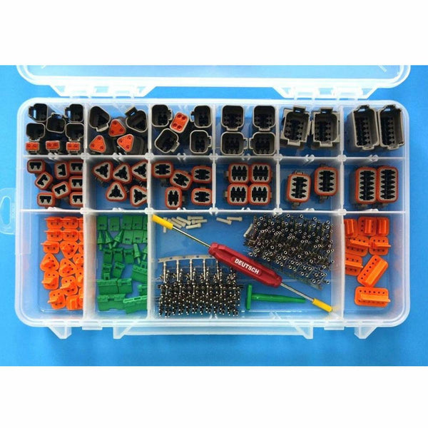 DEUTSCH 356 PCS DT Connector Kit & Tools, 14-16AWG Open Barrel Contacts