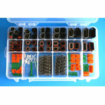 DEUTSCH 358 PCS DT Black & Gray Connector Kit, 14-16AWG Open Barrel Contacts