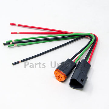 Deutsch DT 3-Pin Black Pigtail Kit, 14AWG Pure Copper GPT Wires (100% Made in USA)