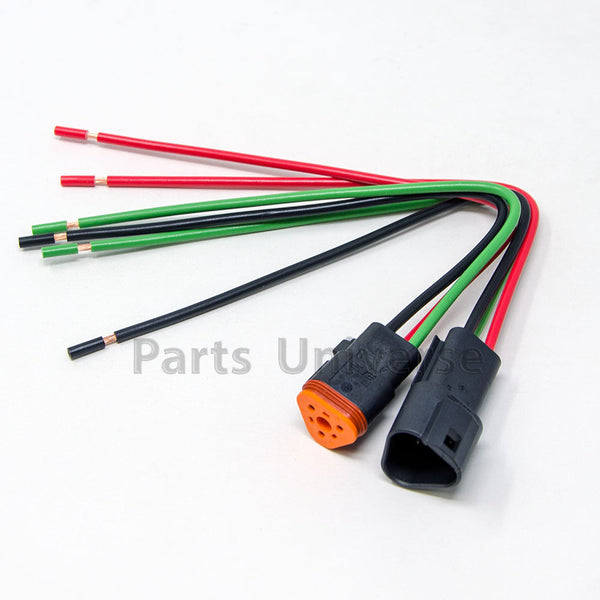 Deutsch DT 3-Pin Black Pigtail Kit, 14AWG Pure Copper GPT Wires (100% Made in USA)