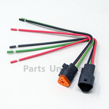 Deutsch DT 3-Pin Black Pigtail Kit, 16AWG Boat Wire (ABYC, NMMA, USCG Certified Wires, 100% Made in USA)