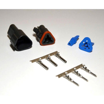 Deutsch DT 3-pin J1939 Black Connector Kit, 14-16AWG Open Barrel Contacts