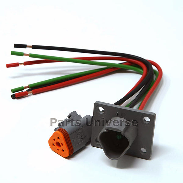 Deutsch DT 3-Pin Flange Pigtail Kit, 14AWG Pure Copper GPT Wire (100% Made in USA)