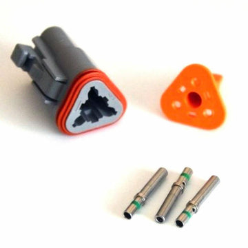 Deutsch DT 3-Pin Female Connector Kit, 14-16AWG Closed Barrel Sockets