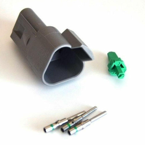 Deutsch DT 3-Pin Male Connector Kit, 14-16AWG Closed Barrel Pins