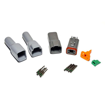 Deutsch DT 4-Pin Connector Kit, 14-16AWG Closed Barrel Contacts & Gray Boots