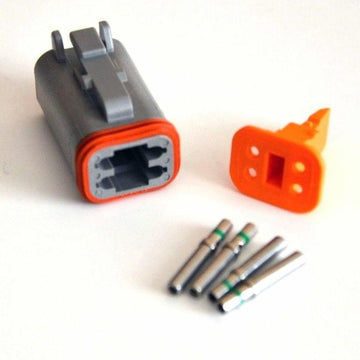 Deutsch DT 4-Pin Female Connector Kit, 14-16AWG Closed Barrel Sockets