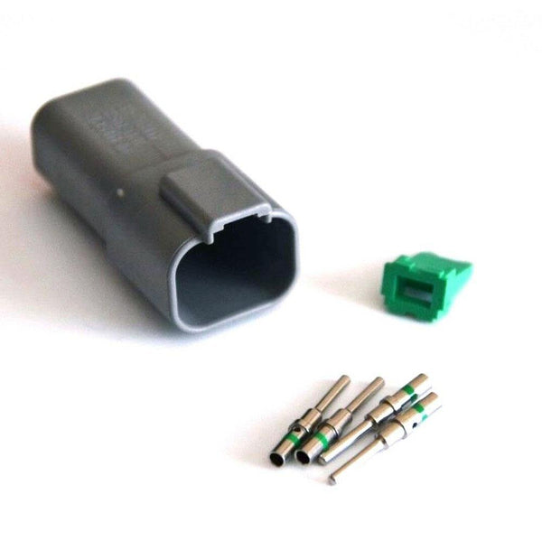 Deutsch DT 4-Pin Male Connector Kit, 14-16AWG Closed Barrel Pins