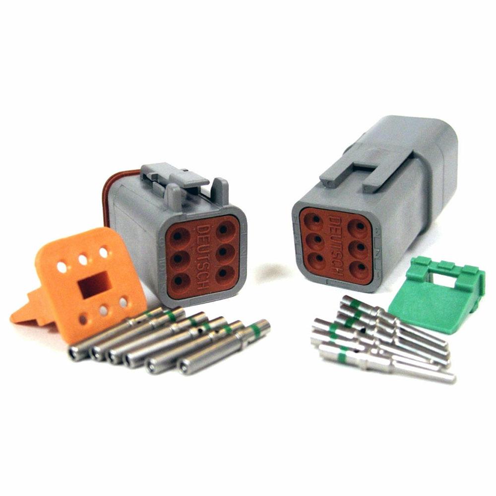 Deutsch DT 6-Pin Connector Kit, 14-16AWG Closed Barrel Contacts