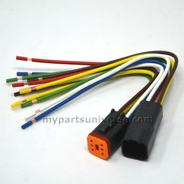 Deutsch DT 6-Pin Black Pigtail Kit, 14AWG Pure Copper GPT Wires (100% Made in USA)