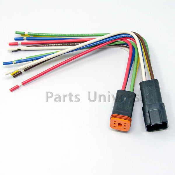 Deutsch DT 6-Pin Black Pigtail Kit, 16AWG Boat Wire (ABYC, NMMA, USCG Certified Wires, 100% Made in USA)