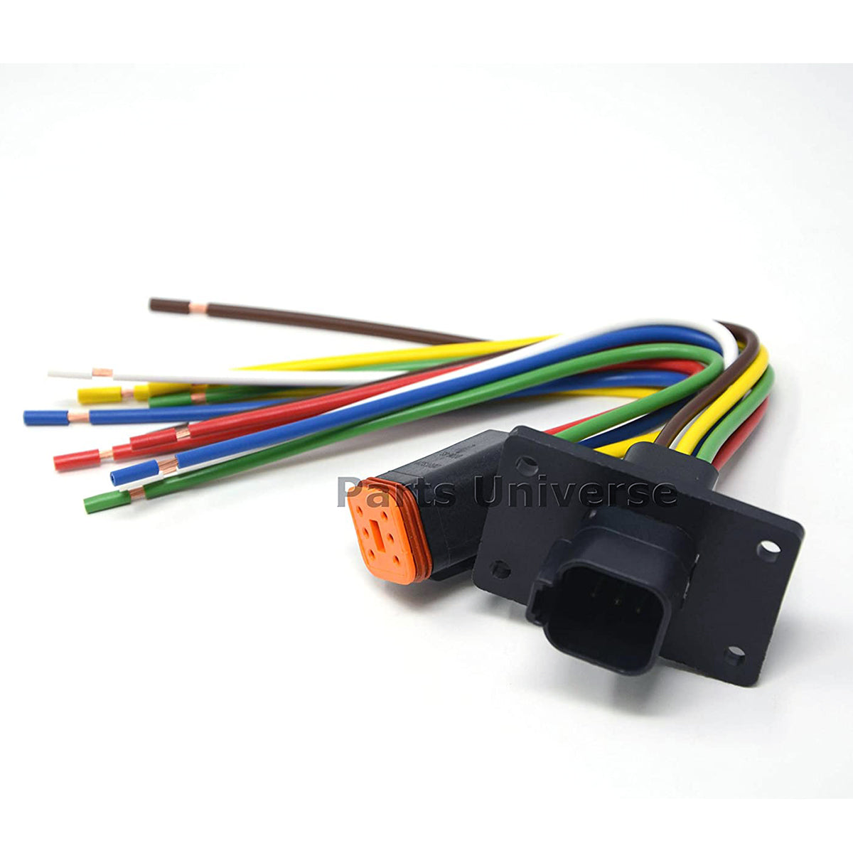 Deutsch DT 6-Pin Black Flange Pigtail Kit, 14AWG Pure Copper GPT Wires (100% Made in USA)