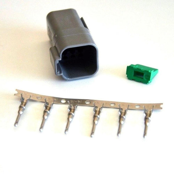 Deutsch DT 6-Pin Male Connector Kit, 14-16AWG Open Barrel Pins