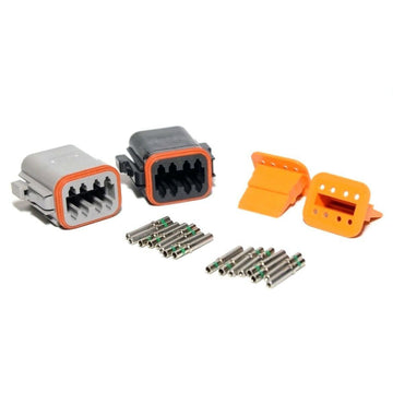 Deutsch DT 8-Pin Black & Gray Female Connector Kit 14-16AWG Closed Barrel Sockets