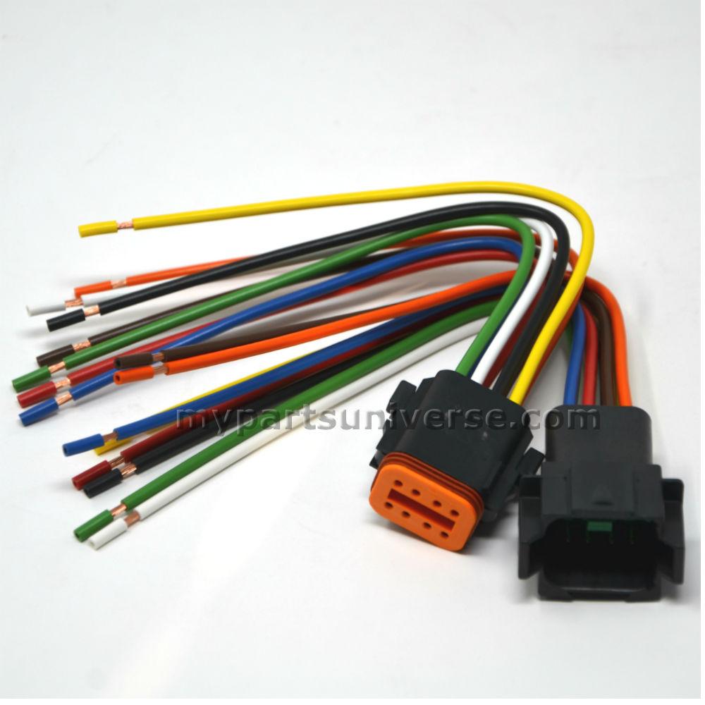Deutsch DT 8-Pin Black Pigtail Kit, 14AWG Pure Copper GPT Wires (100% Made in USA)