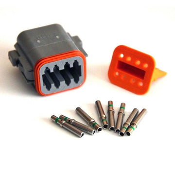 Deutsch DT 8-Pin Female Connector Kit, 14-16AWG Closed Barrel Sockets