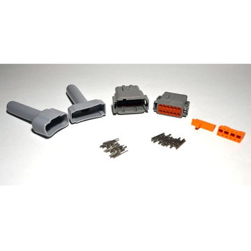 Deutsch DTM 12-Pin Connector Kit, 20-22AWG Closed Barrel Contacts & Gray Boots