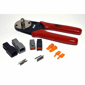 Deutsch DTM 2-Pin Black & Gray Connector Kit, 20AWG Closed Barrel Contacts & Crimper