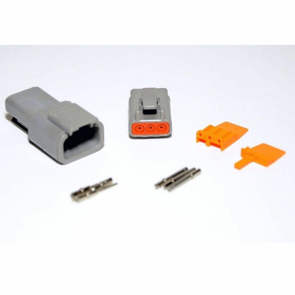Deutsch DTM 3-Pin Connector Kit, 20-22AWG Closed Barrel Contacts