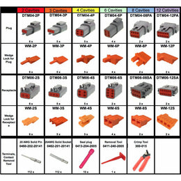 DEUTSCH 331 PCS DTM Connector Kit & Tools, 20AWG Closed Barrel Solid Contacts