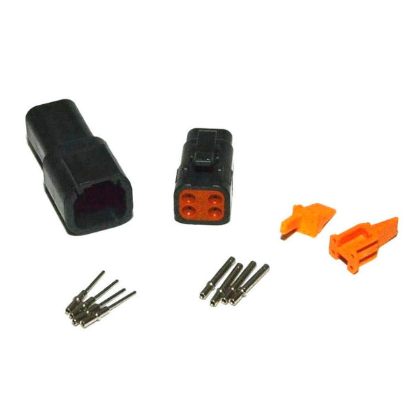 Deutsch DTM 4-Pin Black Connector Kit, 20-22AWG Closed Barrel Contacts