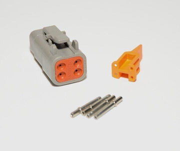 Deutsch DTM 4-Pin Female Connector Kit, 20-22AWG Closed Barrel Sockets