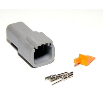 Deutsch DTM 4-Pin Male Connector Kit, 20-22AWG Closed Barrel Pins