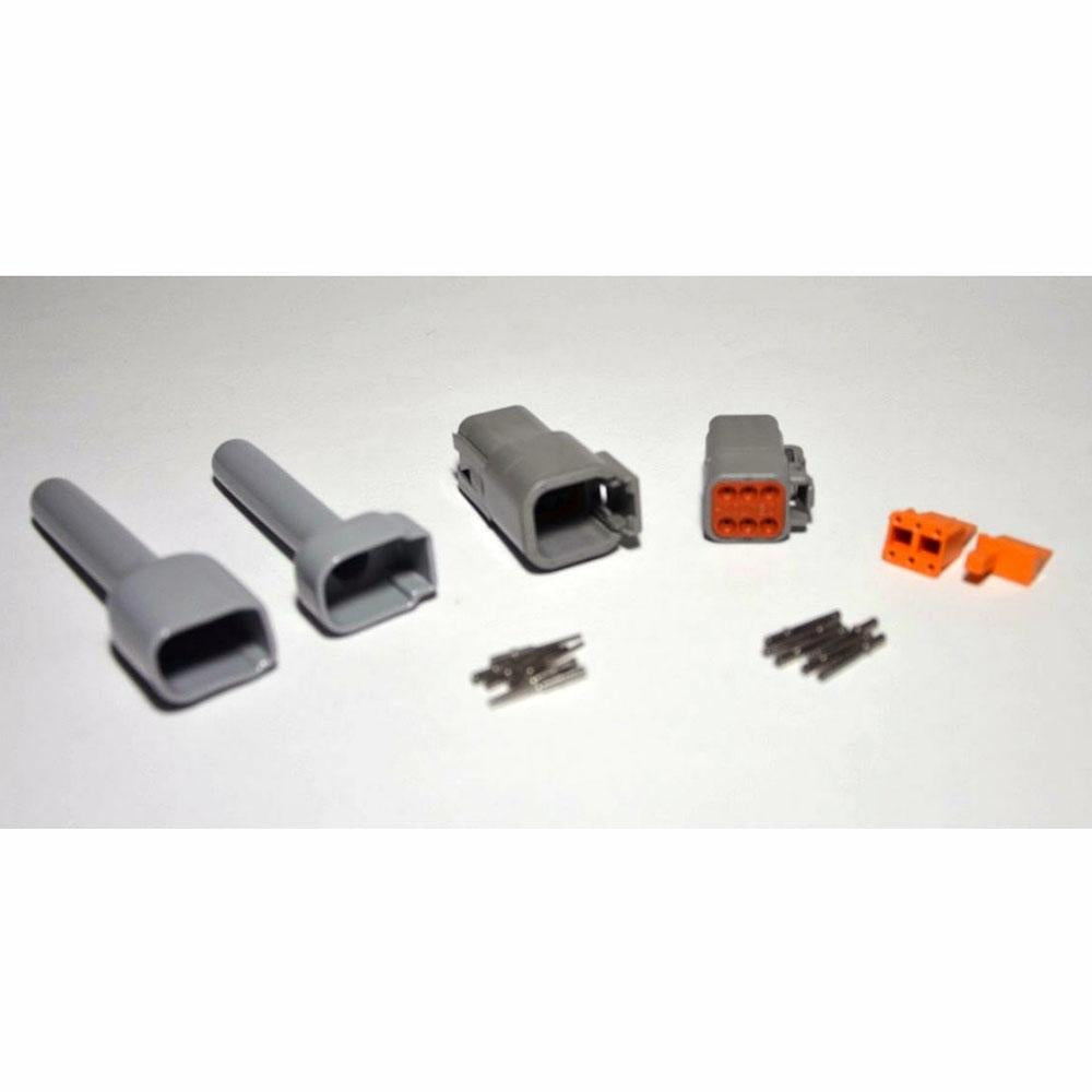 Deutsch DTM 6-Pin Connector Kit, 20-22AWG Closed Barrel Contacts & Boots