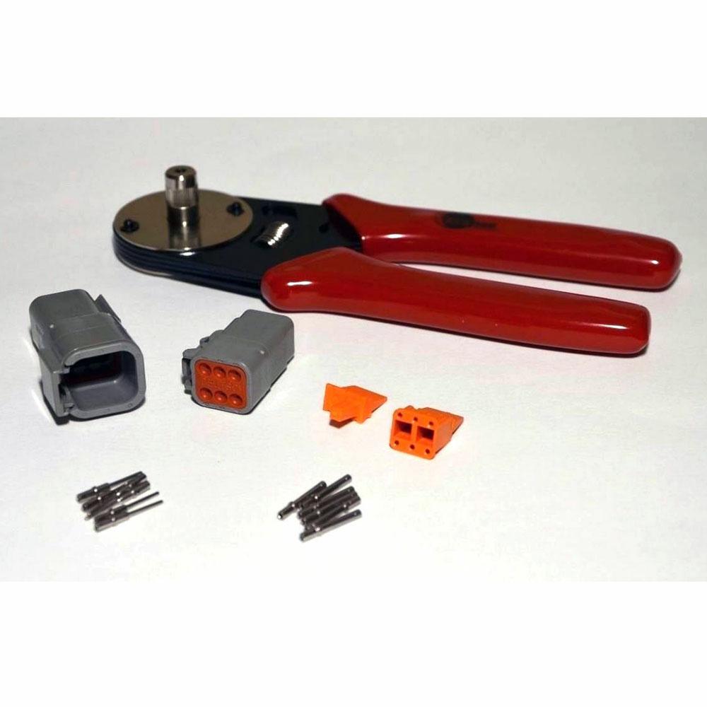 Deutsch DTM 6-Pin Connector Kit & Crimper, 20AWG Closed Barrel Contacts