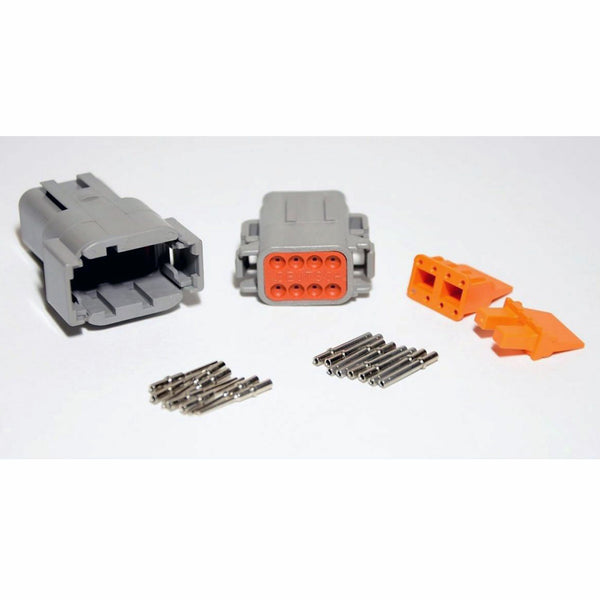 Deutsch DTM 8-Pin Connector Kit, 20-22AWG Closed Barrel Contacts