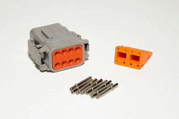 Deutsch DTM 8-Pin Female Connector Kit, 20-22AWG Closed Barrel Sockets