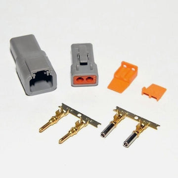 Deutsch DTP 2 Pin Connector Kit, 12-14AWG Gold Open Barrel Contacts