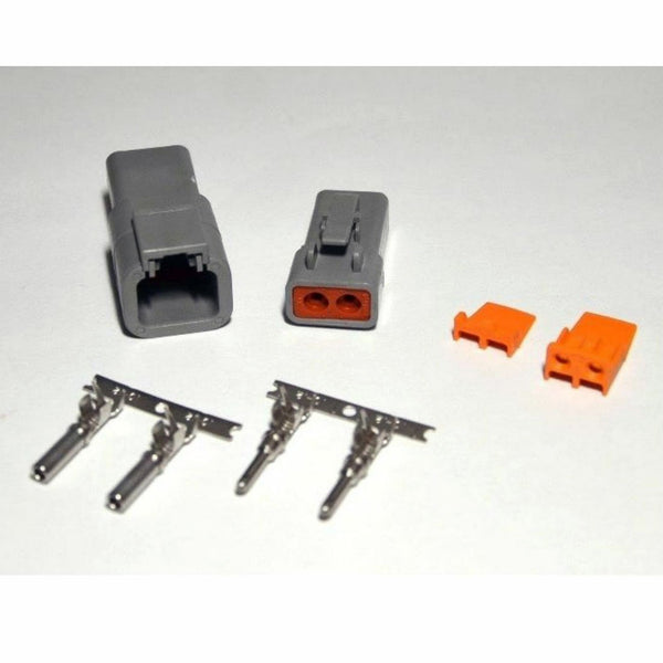 Deutsch DTP 2-Pin Connector Kit, 10-12AWG Open Barrel Contacts