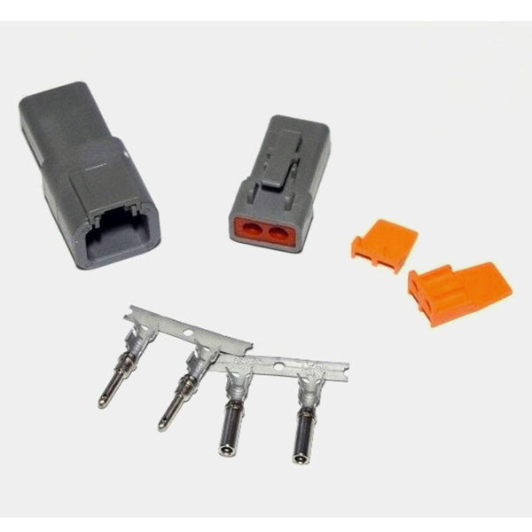 Deutsch DTP 2-Pin Connector Kit, 12-14AWG Open Barrel Contacts