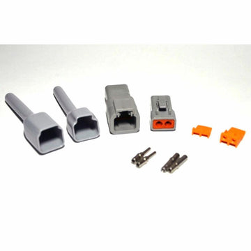 Deutsch DTP 2 Pin Connector Kit, 12-14AWG Closed Barrel Contacts & Boots