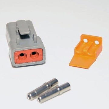 Deutsch DTP 2-Pin Female Connector Kit, 12-14AWG Closed Barrel Sockets
