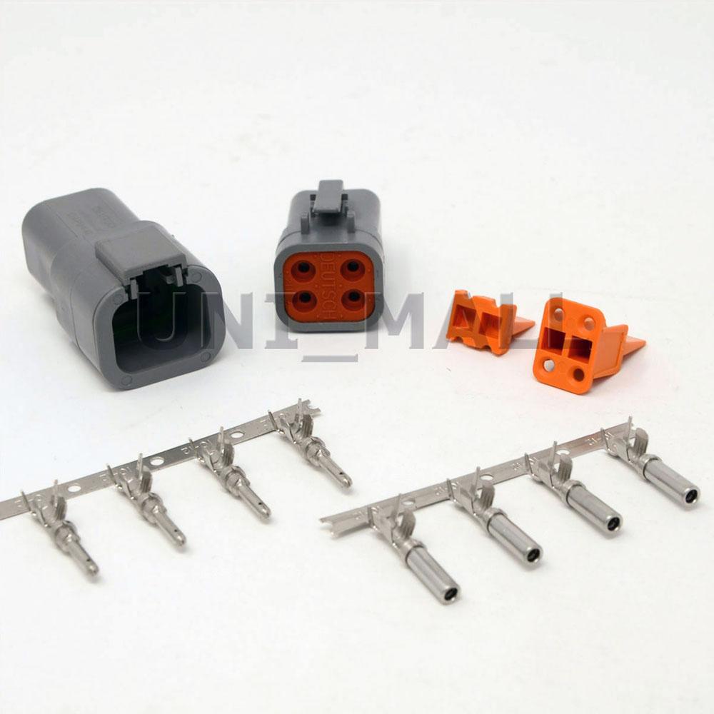 Deutsch DTP 4-Pin Connector Kit, 10-12AWG Open Barrel Contacts