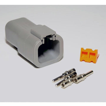 Deutsch DTP 4-Pin Male Connector Kit, 12-14AWG Closed Barrel Pins