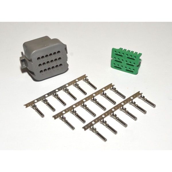 Deutsch DTV 18-Pin Female Connector Kit, 14-16AWG Open Barrel Pins