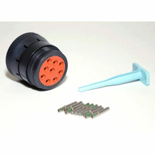 Deutsch HD16 9-Pin Female Connector & Tool, 14-16AWG Closed Barrel Sockets