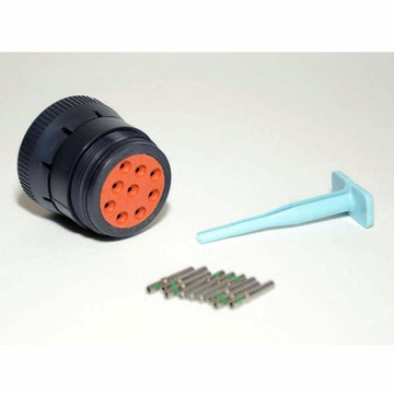 Deutsch HD10 9-Pin J1939 Black Female Connector Kit, 14-16AWG Closed Barrel Sockets