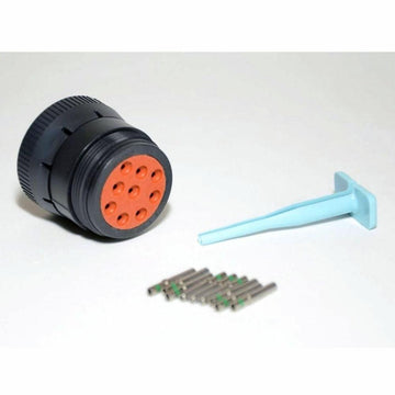 Deutsch HD10 9-Pin J1939 Black Female Connector Kit, 14-16AWG Closed Barrel Sockets