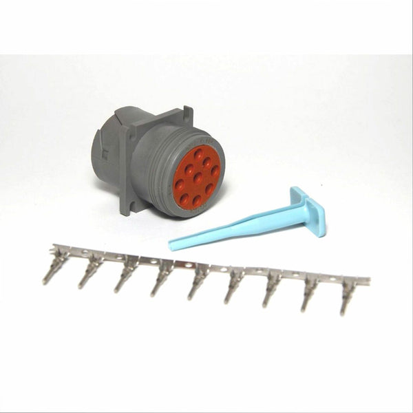 Deutsch HD10 9-Pin Male Connector & Tool Kit, 14-16AWG Open Barrel Pins