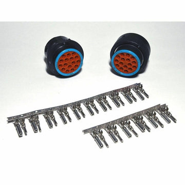 Deutsch HDP20 16-Pin Bulkhead Connector kit, 10-12AWG Open Barrel Contacts (No ring)