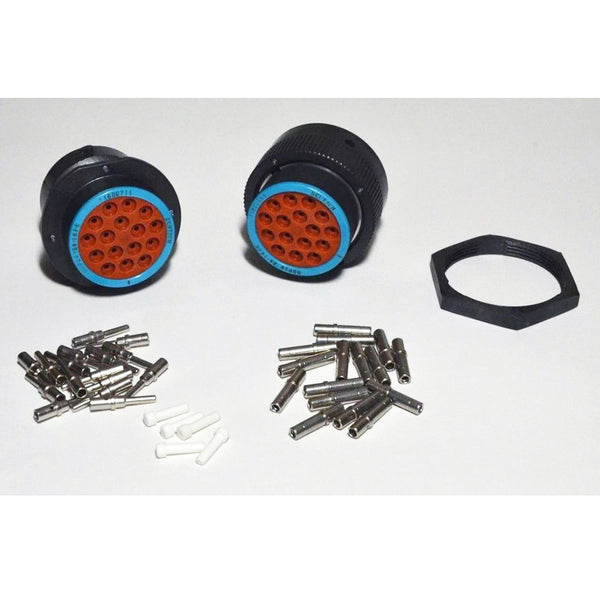 Deutsch HDP20 16-Pin Bulkhead Connector & Ring Kit, 12-14AWG Closed Barrel Contacts