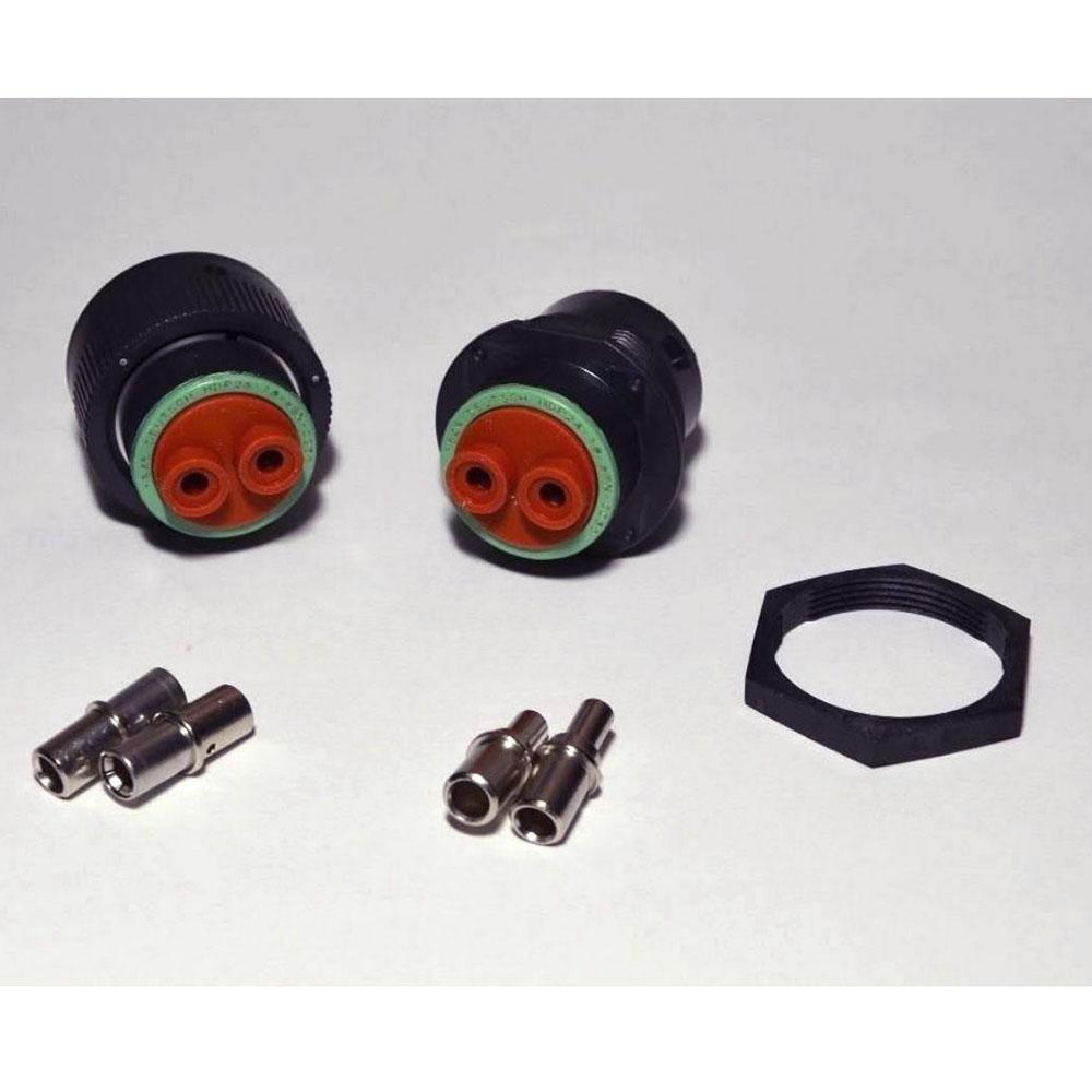 Deutsch HDP20 2-pin Bulkhead Connector & Ring Kit, 4AWG Closed Barrel Contacts