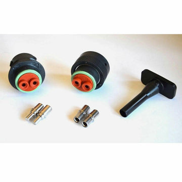 Deutsch HDP20 2-Pin Connector Kit & Tool, 4AWG Closed Barrel Contacts (No ring)